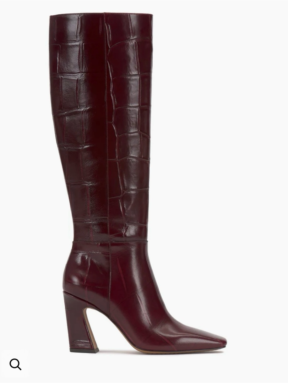 Vince Camuto Croc-Embossed wide calf Knee Boot in Burgundy
